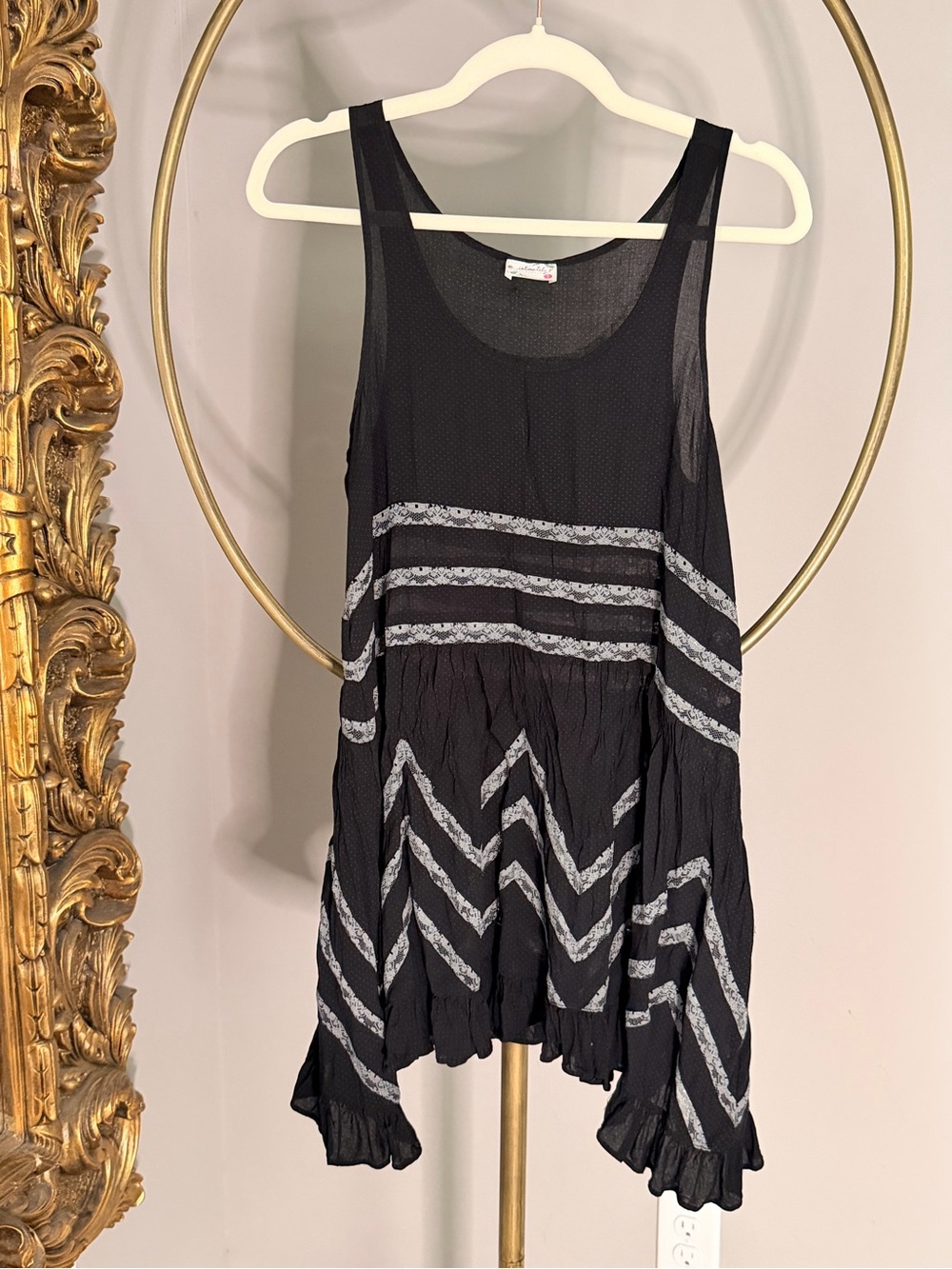 Free People Voile and Lace Mini Slip Dress